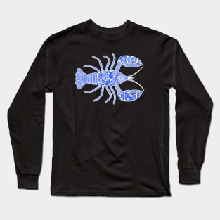 Lobster (blue and white horizontal) Long Sleeve T-Shirt